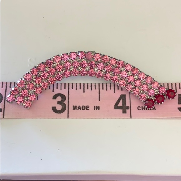 Vintage Retro Chic Brilliant Pink & Red Rhinestone Rainbow Brooch & Earring Set - Picture 6 of 14